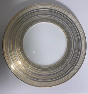 Raynaud Limoges Attraction Or & Palatine White/gray/gold Large Dish Serving